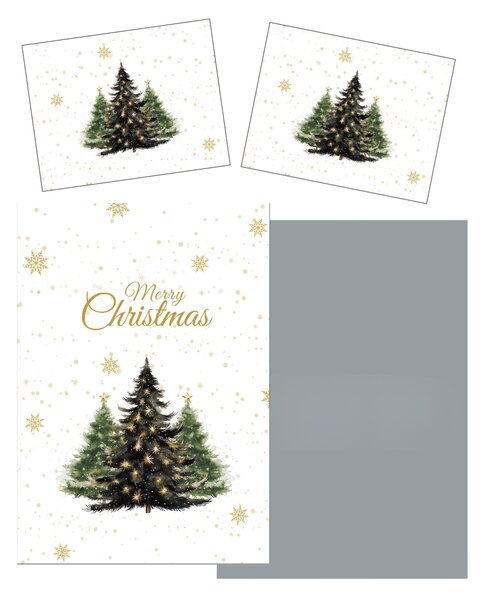 3D Mikroszálas ágyneműhuzat MERRY TREES fehér Ágyneműhuzat mérete: 2 ks 70 x 90 cm | 140 x 200 cm