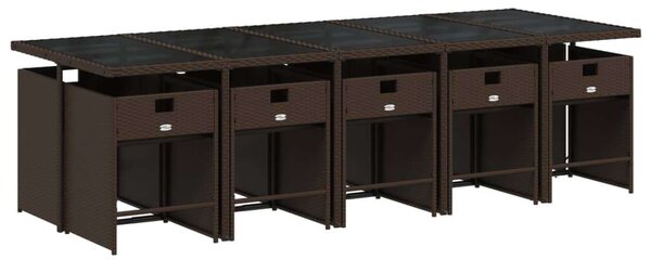 VidaXL 11 részes barna polyrattan kerti ülőgarnitúra párnákkal