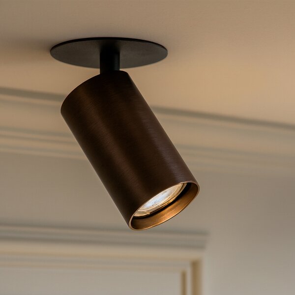 Modern beépíthető spotlámpa sötét bronz GU10 50 mm - Chels