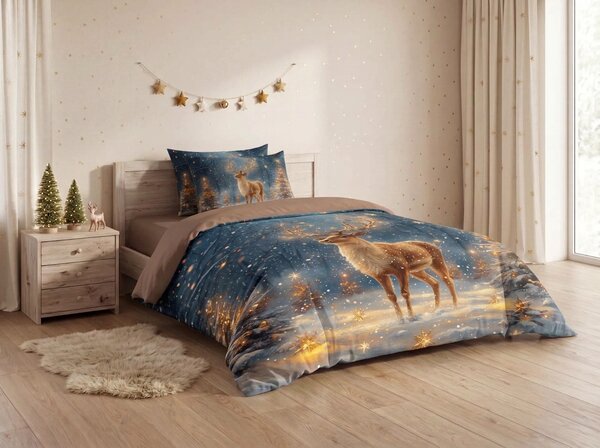 3D mikroszálas ágynemű STARLIGHT DEER színes Ágyneműhuzat mérete: 2 ks 70 x 90 cm | 140 x 200 cm