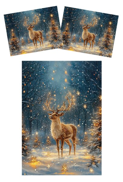 3D mikroszálas ágynemű STARLIGHT DEER színes Ágyneműhuzat mérete: 2 ks 70 x 90 cm | 140 x 200 cm