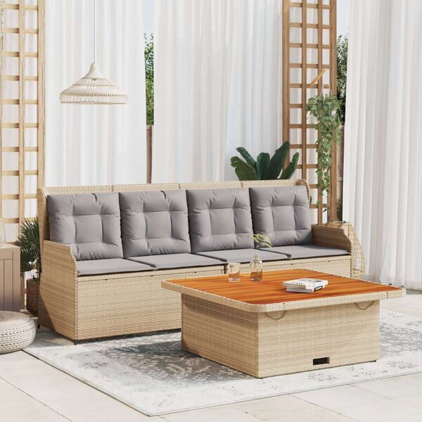 VidaXL Polyrattan Kerti Ülőgarnitúra - 3 részes - Bézs