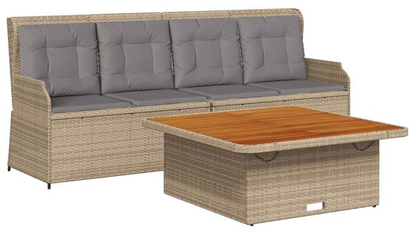 VidaXL Polyrattan Kerti Ülőgarnitúra - 3 részes - Bézs