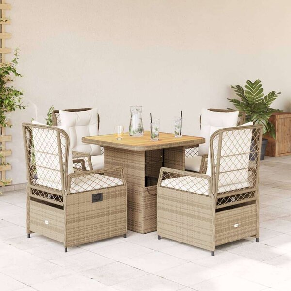 VidaXL Kerti Étkezőgarnitúra - Polyrattan - 5 részes