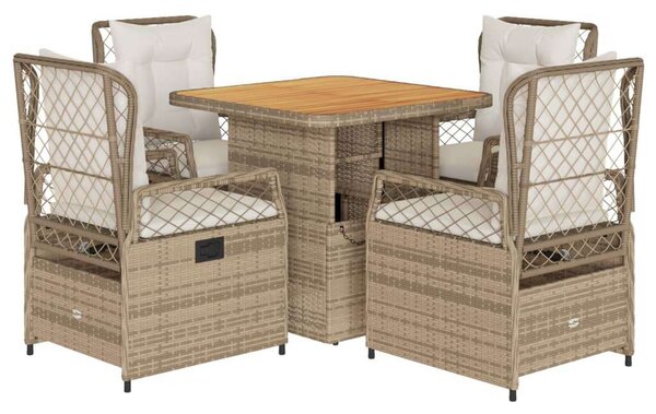 VidaXL Kerti Étkezőgarnitúra - Polyrattan - 5 részes