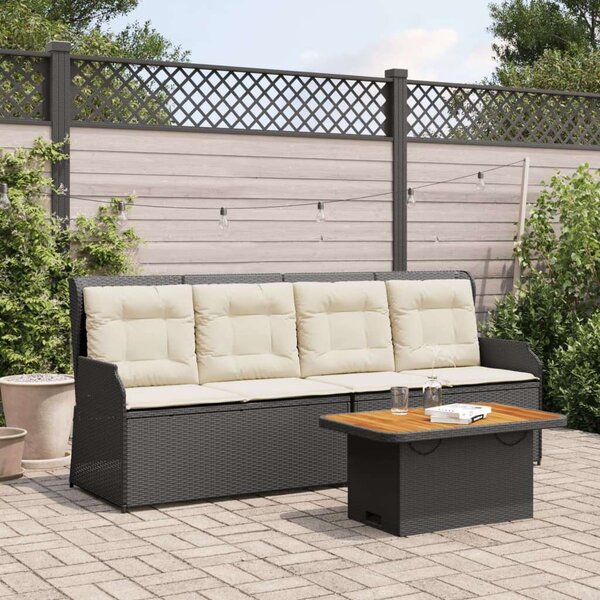 VidaXL Polyrattan Kerti Ülőgarnitúra - 3 részes - Fekete
