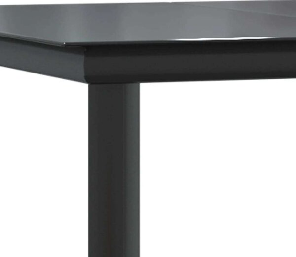 Polyrattan Kerti Étkezőgarnitúra - 7 részes - Fekete