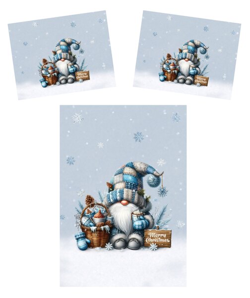 3D Mikroszálas ágyneműhuzat FROSTY GNOME színes Ágyneműhuzat mérete: 2 ks 70 x 90 cm | 140 x 200 cm