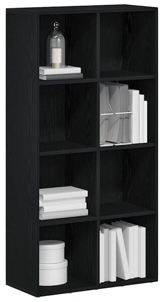 Fekete tölgy szerelt fa könyvespolc 66x30x130 cm