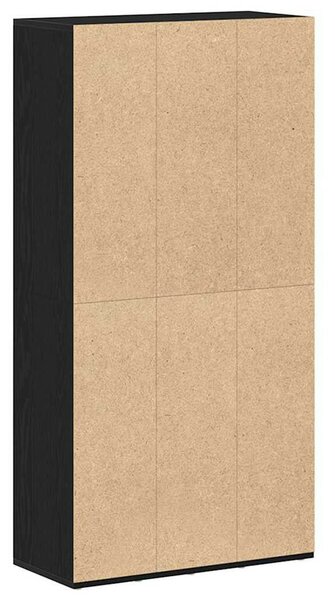 Fekete tölgy szerelt fa könyvespolc 66x30x130 cm