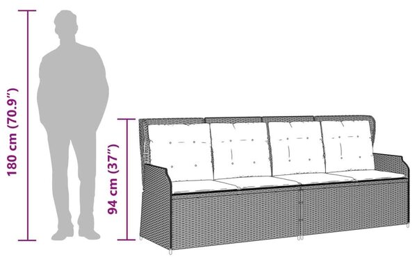 VidaXL Polyrattan Kerti Ülőgarnitúra - 3 részes - Bézs