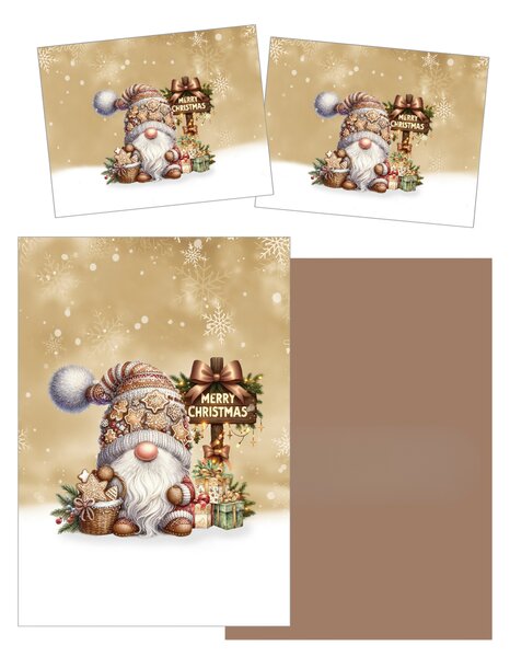 3D mikroszálas ágyneműhuzat GINGER GNOME barna Ágyneműhuzat mérete: 2 ks 70 x 90 cm | 140 x 200 cm