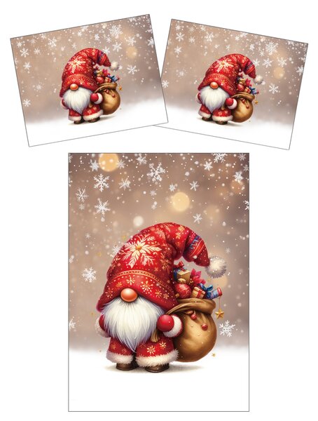 3D Mikroszálas ágyneműhuzat SANTA GNOME piros Ágyneműhuzat mérete: 2 ks 70 x 90 cm | 140 x 200 cm