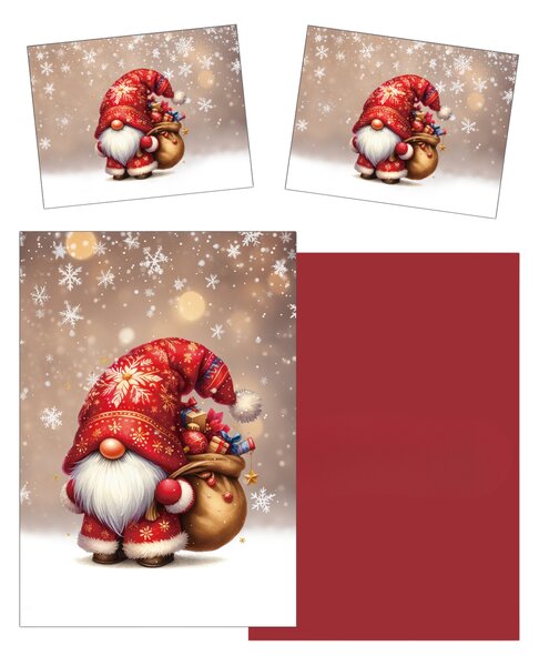 3D Mikroszálas ágyneműhuzat SANTA GNOME piros Ágyneműhuzat mérete: 2 ks 70 x 90 cm | 140 x 200 cm