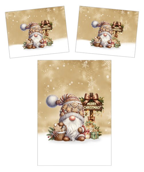 3D mikroszálas ágyneműhuzat GINGER GNOME barna Ágyneműhuzat mérete: 2 ks 70 x 90 cm | 140 x 200 cm