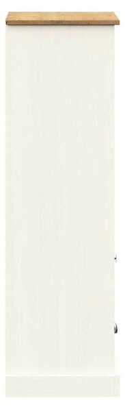 VIGO fehér tömör fenyőfa könyvespolc 60x35x114,5 cm