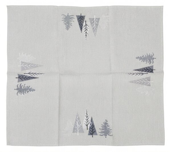 Karácsonyi asztalterítő SILVER FOREST 85x85 cm, világosszürke