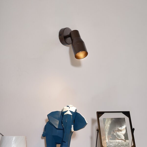 Modern mennyezeti spotlámpa sötét bronz GU10 50 mm kerek - Stanley