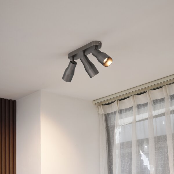 Kerek mennyezeti spotlámpa, antracit GU10 50 mm 3-fényes - Stanley