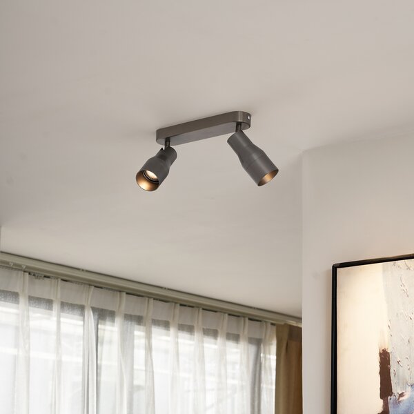 Kerek mennyezeti spotlámpa, antracit GU10 50 mm 2-lámpás - Stanley