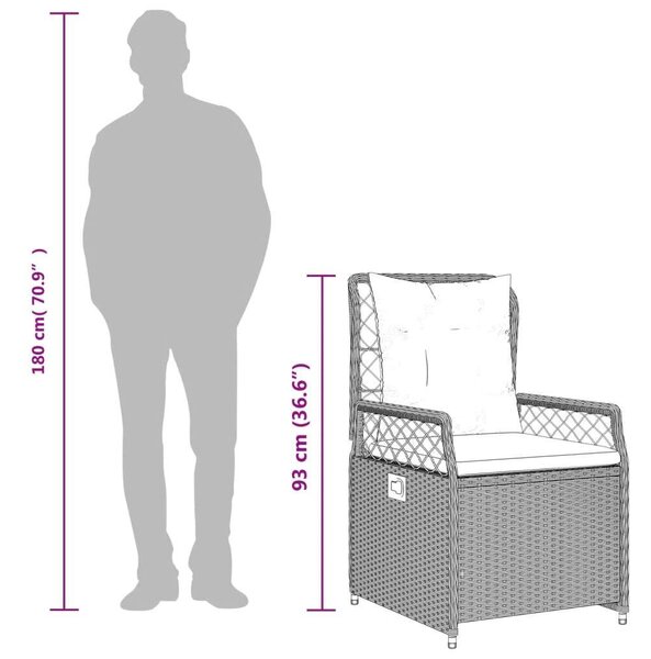VidaXL Polyrattan Kerti Étkezőgarnitúra - 7 részes