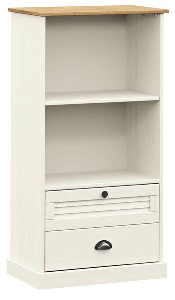 VIGO fehér tömör fenyőfa könyvespolc 60x35x114,5 cm