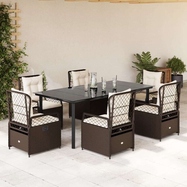 VidaXL Polyrattan Kerti Étkezőgarnitúra - 7 részes