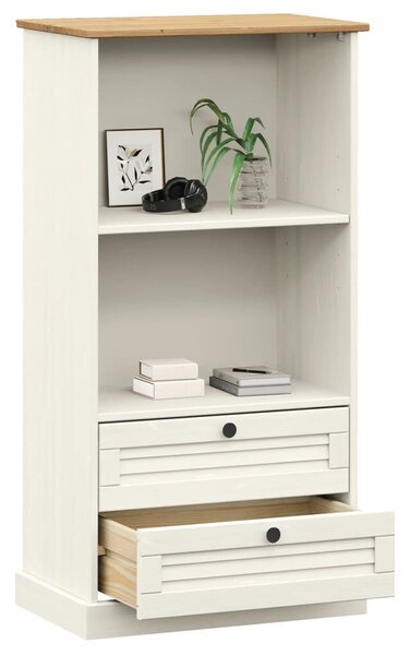 VIGO fehér tömör fenyőfa könyvespolc 60x35x114,5 cm