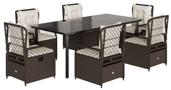 VidaXL Polyrattan Kerti Étkezőgarnitúra - 7 részes
