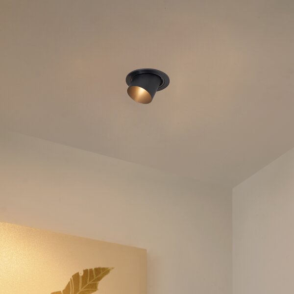 6 darabos modern, süllyesztett spotlámpa készlet, fegyverszürke, GU10 50mm, kerek, dönthető - Installa