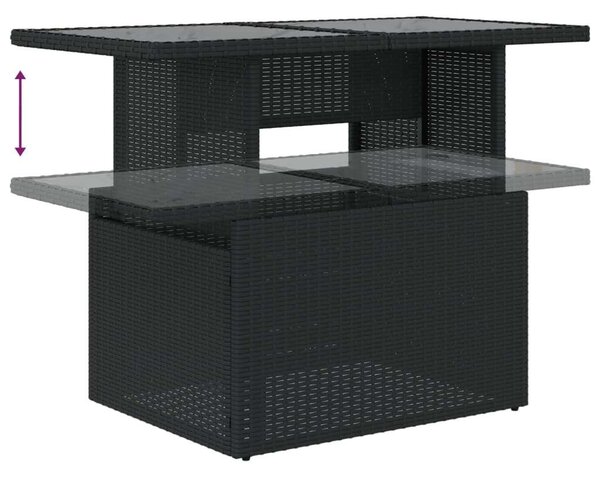 VidaXL Polyrattan Kerti Ülőgarnitúra - 10 részes - Fekete