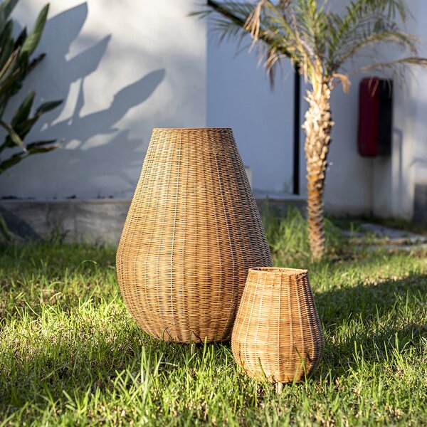 Szabályozható rattan állólámpa IP65 távirányítóval - Saona