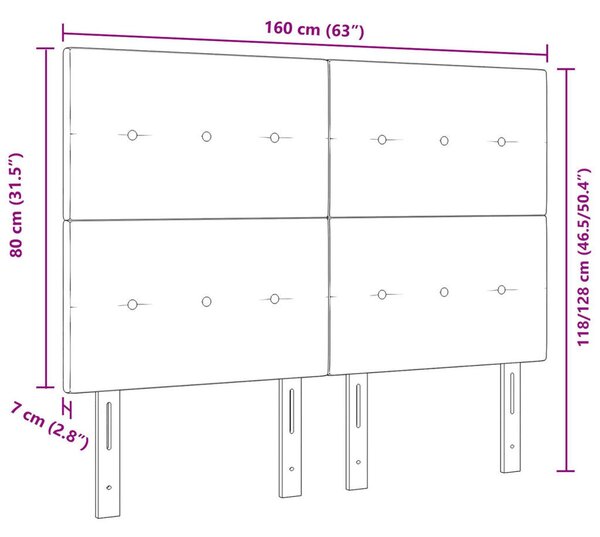 Fejtámla Gombos Rózsaszín 160 cm Bársony