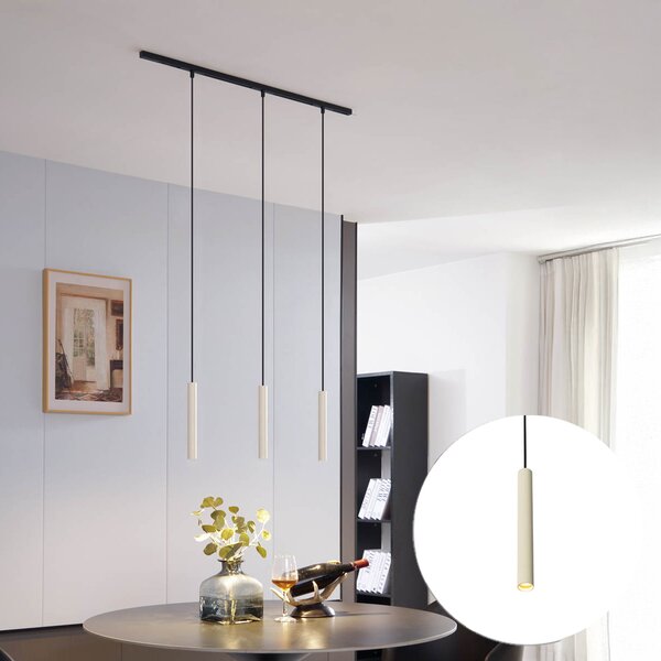Modern sínrendszer 3 bézs és fekete függőlámpa - Slimline Keno