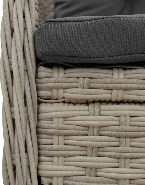 VidaXL 5részes világosszürke polyrattan kerti étkezőgarnitúra párnával