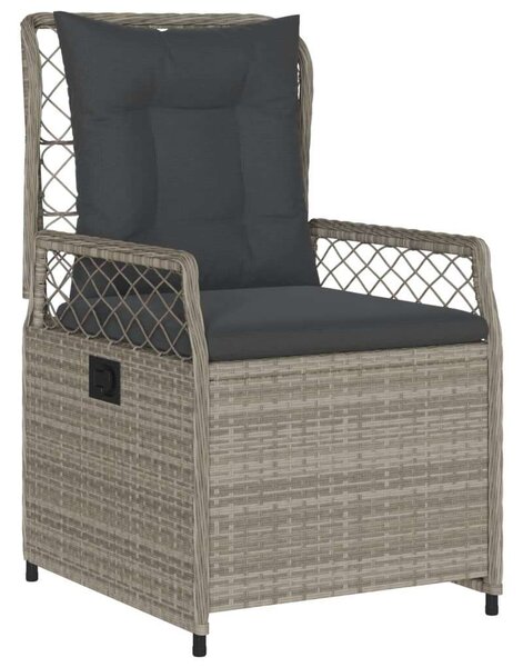 Polyrattan Kerti Étkezőgarnitúra - 7 részes - Világosszürke