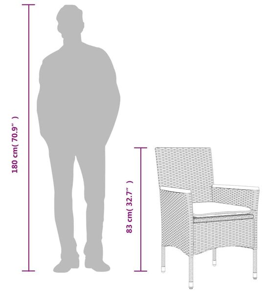 VidaXL Polyrattan Kerti Étkezőgarnitúra - 9 részes - Bézs