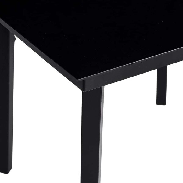 VidaXL 5 részes fekete polyrattan kerti étkezőgarnitúra párnákkal