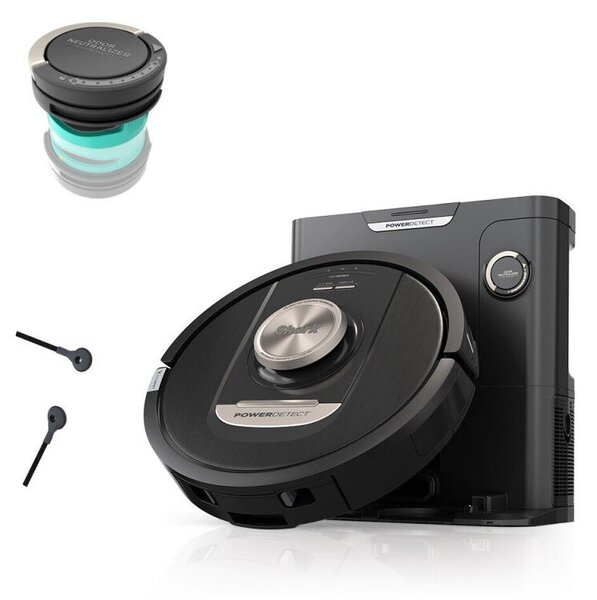 Robotporszívó Shark PowerDetect RV2820VEEU, 650W, 0,3 l, 360 LiDAR, Akár 110 perc üzemidő, DirtDetect, Fekete