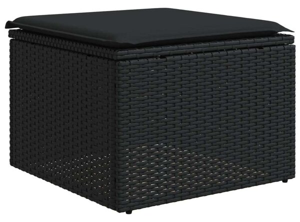 VidaXL Polyrattan Kerti Ülőgarnitúra - 8 részes - Fekete