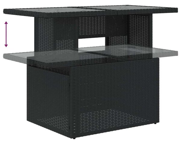 VidaXL Polyrattan Kerti Ülőgarnitúra - 11 részes - Fekete