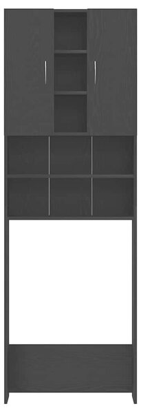 VidaXL fekete tölgy színű mosógépszekrény 64 x 25,5 x 190 cm