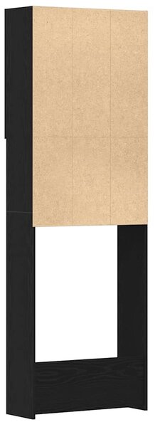 VidaXL fekete tölgy színű mosógépszekrény 64 x 25,5 x 190 cm