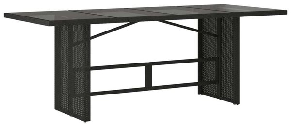 VidaXL Kerti Étkezőgarnitúra - 9 részes - Fekete Polyrattan