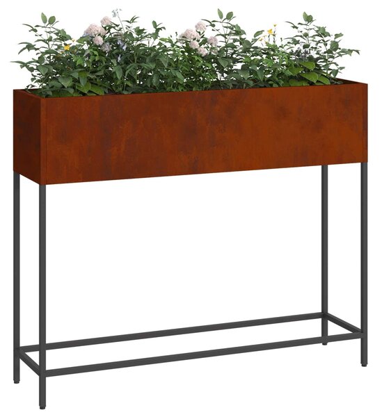 VidaXL Emelt Kerti Ültetőláda - 100x26x82 cm, Időjárásálló Acél