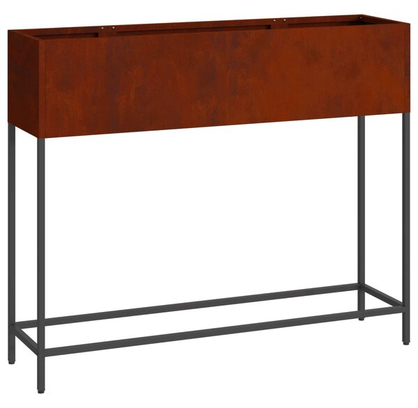 VidaXL Emelt Kerti Ültetőláda - 100x26x82 cm, Időjárásálló Acél