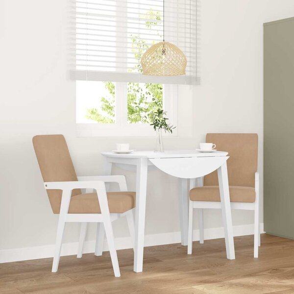 VidaXL 2 db fehér tömörfa gumiból készült étkezőszékek párnákkal