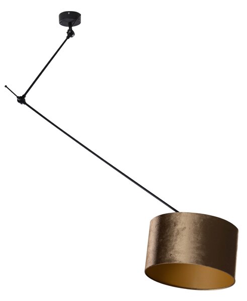 Függőlámpa fekete bronz bársonyernyővel 35 cm - Blitz