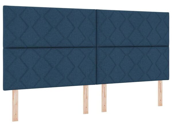 VidaXL Gyémánt Mintás Kék Szövet Fejtámla - 200 cm