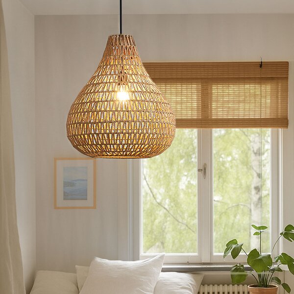 Skandináv függőlámpa barna 45cm - Lina Natural
